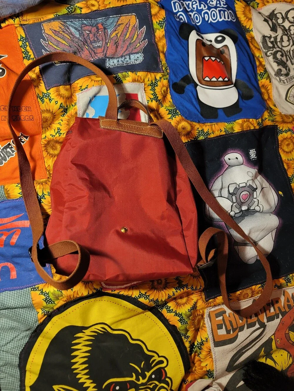 LONGCHAMP PARIS Le Pliage Nylon Leather Backpack
